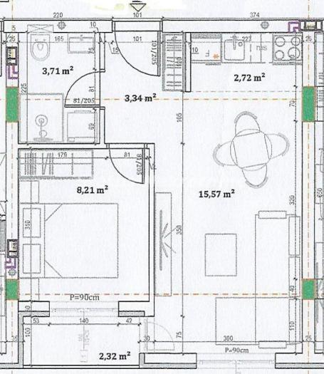Veternik-Jednoiposoban stan 42 m2 u Izgradnji-povrat PDV-a-065/385 8880