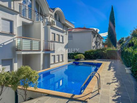 OPATIJA, IČIĆI - superb home in a newer building with a pool near the beach, panoramic view and gara