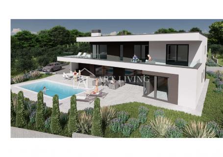 Umag-surroundings, Attractive building plot 927 m2 with Project and sea view