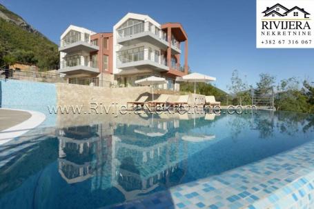 One-bedroom apartment in a luxury complex with a pool in Djenovic