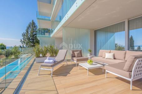 OPATIJA, CENTER - luxurious apartment in a new building with a pool, view, 150m from the sea