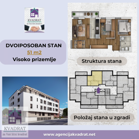 Dvoiposoban stan 51 m², VPR, Obrenovac, Rvati – 84 150  € (POVRAĆAJ PDV-a)