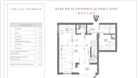 Trosoban duplex u izgradnji na prodaju, 116. 7m2, 180. 300€ ID#1039