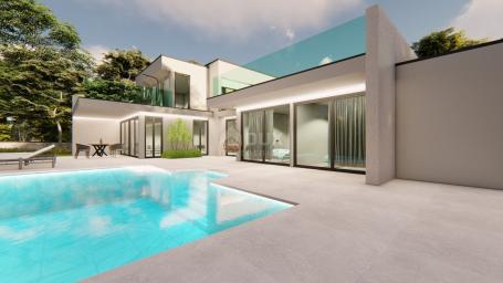 ISTRIEN, PULA – exklusive Villa mit Swimmingpool in der Rohbauphase – private Lage mit Garten 2700m2