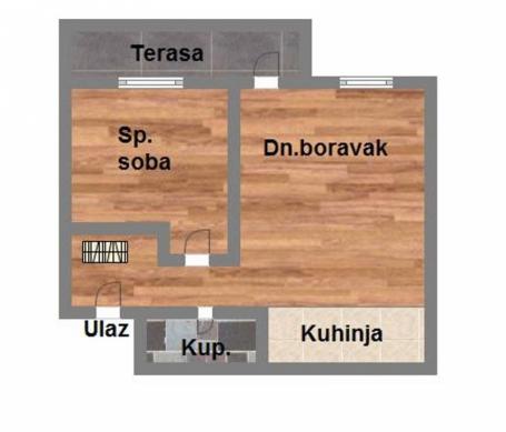 Podbara- Dvosoban stan u izgradnji - 43m2