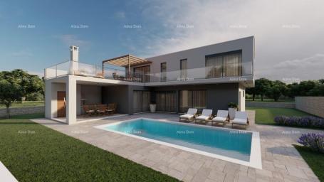 Building land Building plot with a project of a villa with a swimming pool, Rebići