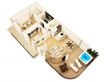 Luxurious two-bedroom apartment 133-176m2