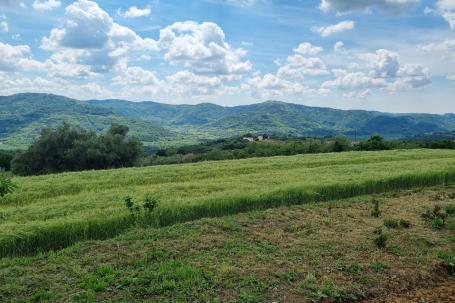 Istra, Buzet, građevinsko zemljište s pogledom na zelenilo  u pravoj oazi mira