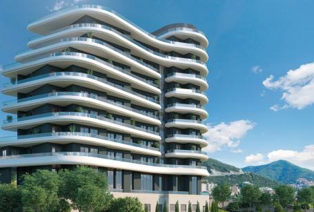 Dvosoban stan 116m2 sa pogledom na more, u novom ekskluzivnom kompleksu, na prvoj liniji mora, Becic