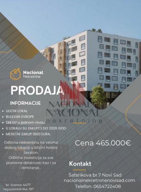 ULICNI LOKAL - Bulevar EVROPE 134 m2