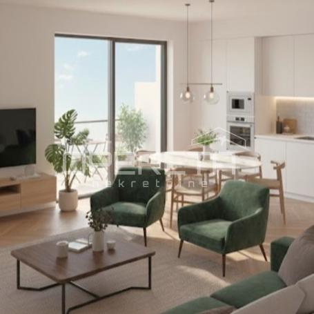 Novogradnja Makarska – Trosobni stan 119,73 m² s terasom 38 m² i pogledom na mor