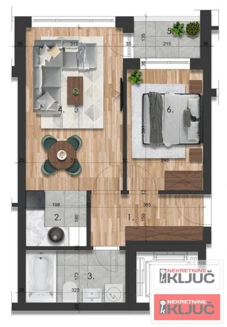 TELEP, 43m2, Dvosoban sa pdv, Izgradnja