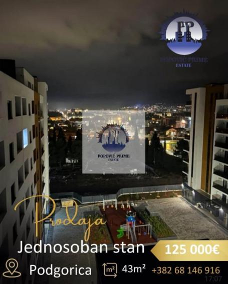 PRODAJE SE JEDNOSOBAN STAN | 43m² | 125.000€ – DADI GRADNJA, PODGORICA