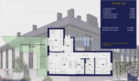 Centar-Trosoban stan 54 m2 u Izgradnji-povrat Pdv-065/385 8880