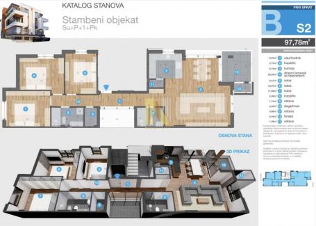 TATARSKO BRDO, NOVOGRADNJA, ČETVOROSOBAN STAN 93 m2