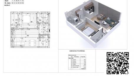 NOVI SAD - PODBARA - 44.38 m2